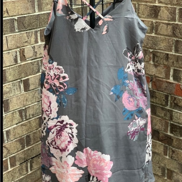 Xhilaration Gray Floral Dress New With Tags - Picture 3 of 5
